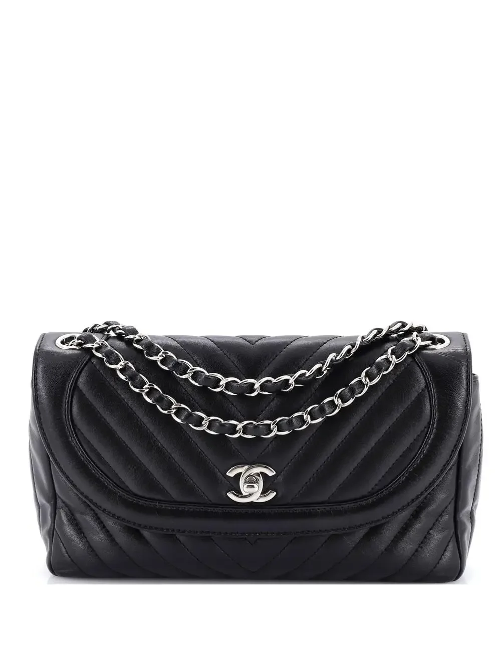 Chanel Round Cc Chain Flap Bag Chevron #233872C39B